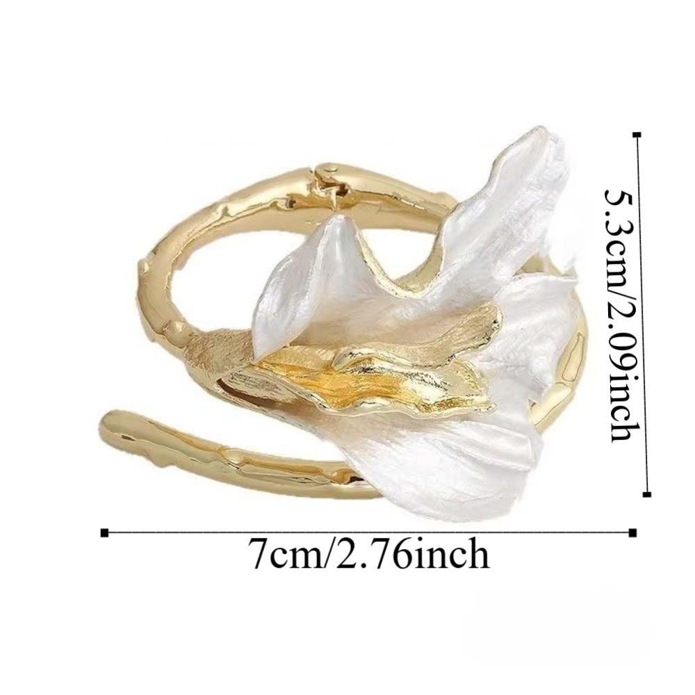 Bracelet Jonc Tulipe Ouvrable Bracelet de Bras Bijoux de Poignet pour Femmes Bracelet Fleur en Métal Cadeaux de Festival