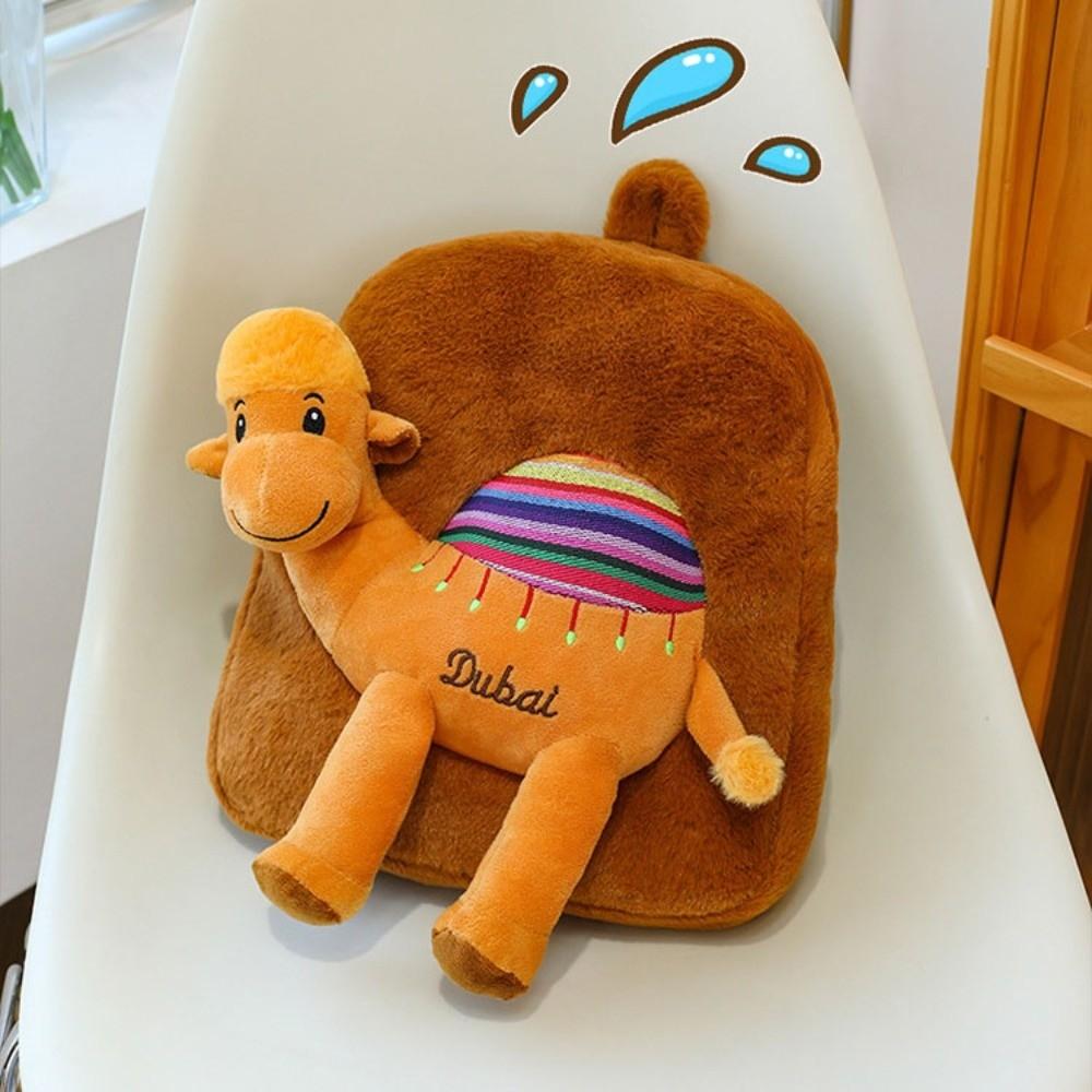 Stuffed Animal Cute Camel Plush Bag Plush Cartoon Doll Bag Little Raccoon Plush Backpack  Girls