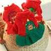 Adorable Red Christmas Dog Dress With Festive Reindeer Sweater Design For Pets