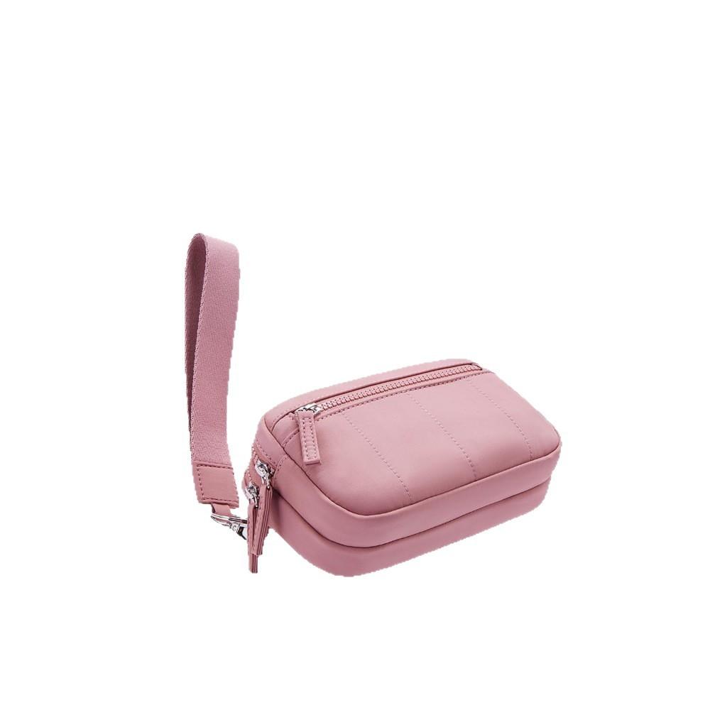 Sac de Poignet Imperméable en Nylon Double Couche Agrandi, Sac à Cartes pour Femmes, Monnaie, Portefeuille pour Téléphone Mobile, Bandoulière Réglable