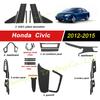 3D/5D Carbon Fiber Car Interior Cover Console Color Sticker Decals Parts Accessories For Honda Civic 9th Gen 2012-2015 4 Doors