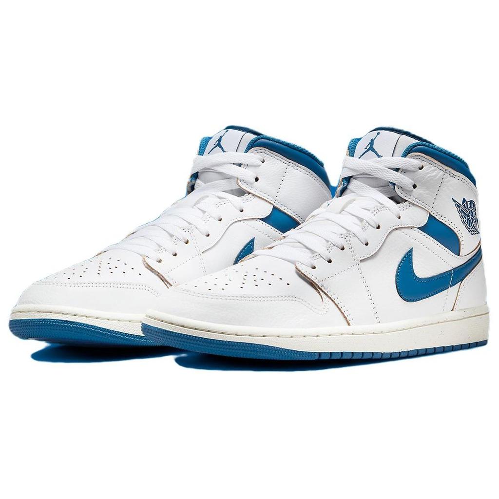 Air Jordan 1 Mid Industrial Blue Men Sneakers White FN5215-141