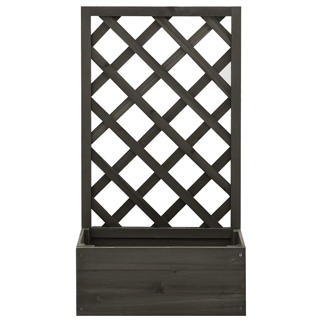 Garden Trellis with Flower Box Grey 50 x 25 x 90 cm Spruce Wood
