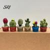 Magnetic Locker Accessory Cartoon Potted Cactus Fridge Magnet Resin 3D Mini Refrigerator Plants Kitchen Home Office Decoration Cabinet Decor