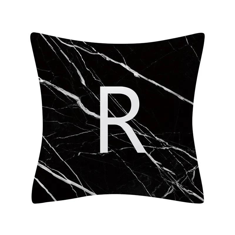 Buchstabe Marmor Textur Druck Kissenbezug Nordisch Schlicht Zimmer Heimdekoration Büro Sitz Wohnzimmer Sofa Kissenbezug