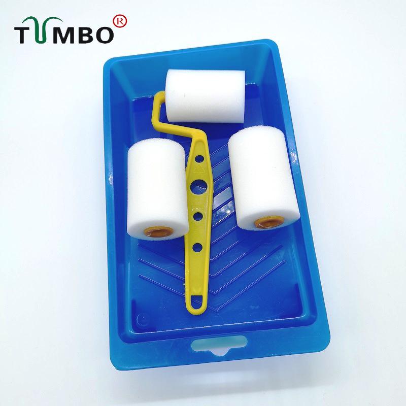 Oil-Based 2-Inch Sponge Roller Set with Tray for Latex Paint