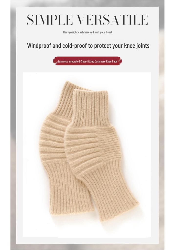 Women's 100% Pure Cashmere Knee Pads: Soft, Warm, Simple Design for Cold Protection