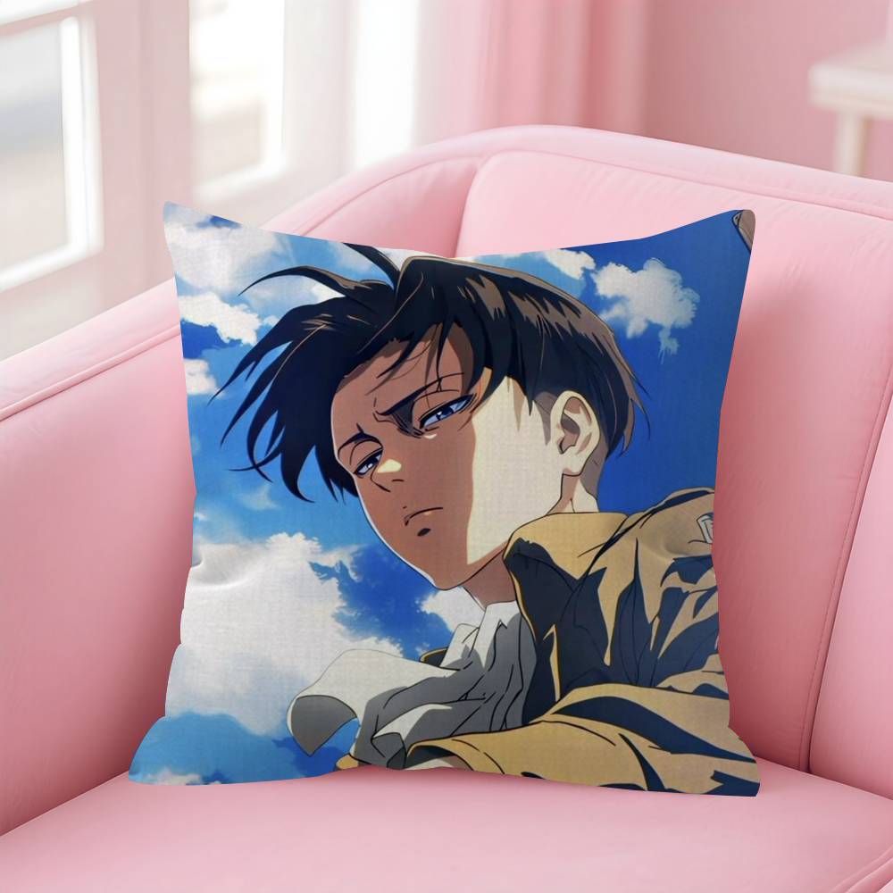 Anime Attack On Titan Levi Ackerman Cushion Cover Car Throw Pillow Case For Sofa Car Christmas Gift