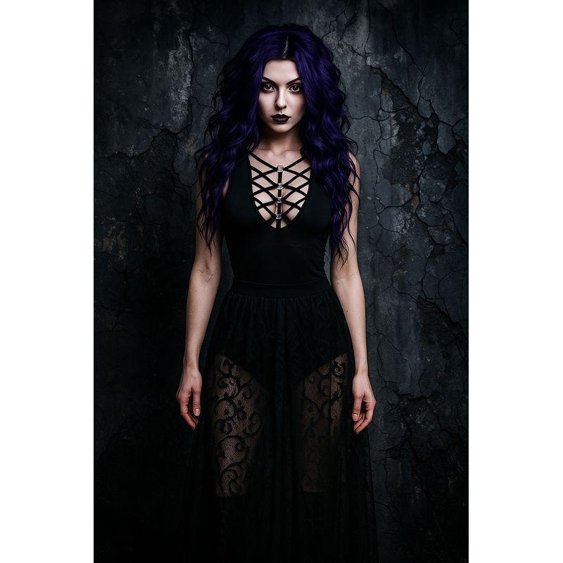 

Оригинальный Темный Готический Ремень Металлическое Кольцо Сексуальный Азиатский Культурный Ночной Клуб Показ Груди Соблазн Интернет-Знаменитость Базовый Боди