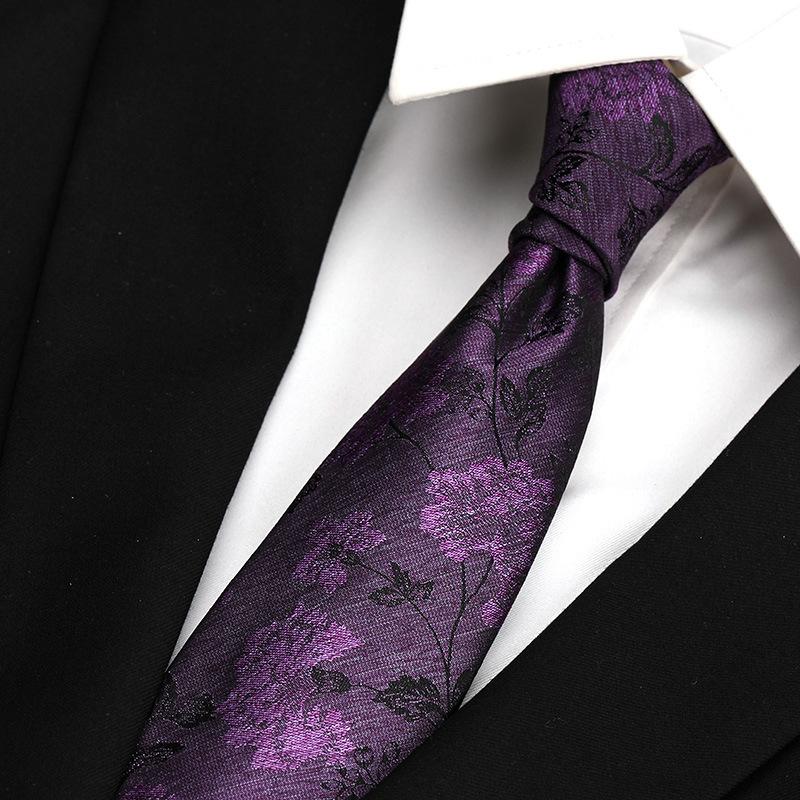 Hong Kong Style Retro Work Professional Tie Men'S Formal Wear Korean Version Of British Business 8Cm Hand-Made Pattern Student Clothing Trend