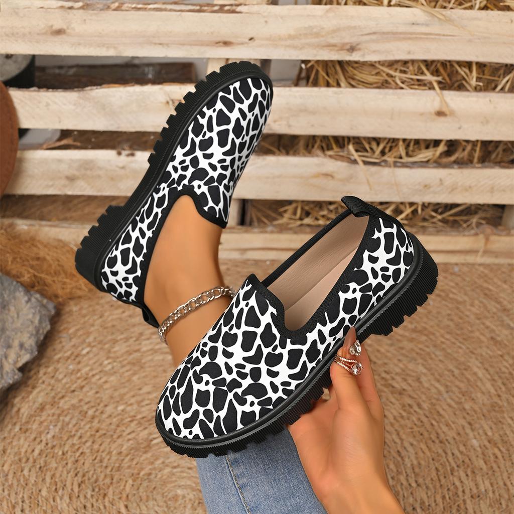 Damen flache Sneaker zum Hineinschlüpfen Lässige Leopardenmuster Schuhe Frau 2026 Herbst Patchwork Mode Schuhe Damen Bequeme Sneaker Damen