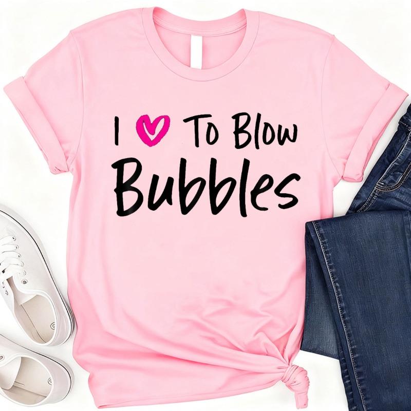 

I Love To Blow Bubbles for Her Funny WIfe Girlfriend Couple Cotton TShirt Hipster Crew Neck Trending Creative Fashion Casual S