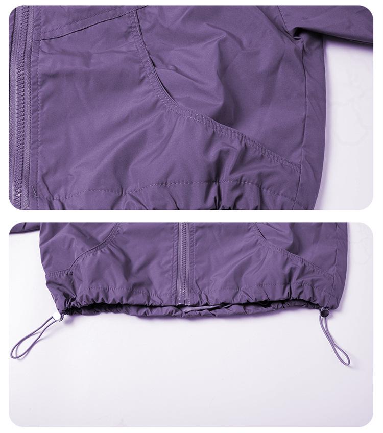 Autumn 2025 Korean Style Girls' Hooded Windbreaker Coat with Double Zipper