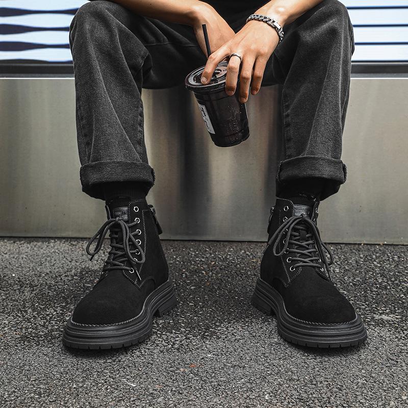 New men's Martin boots autumn and winter casual trend versatile tooling boots big head heightening couple boots 81589-J