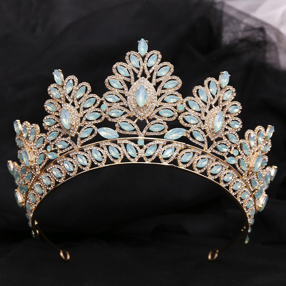 Atmospheric Wedding Headwear Large Crown Baroque New Retro Rhinestone-encrusted Hair Accessories Bridal Crown