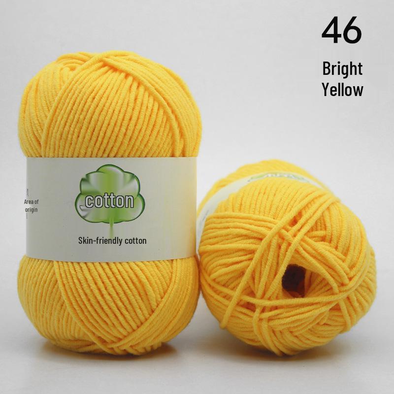 Combed 5-Ply Milk Cotton Yarn for DIY Knitting & Crochet - Medium-Thick Scarf & Blanket Material Pack