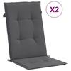 VidaXL Garden Chair Cushions High Back Set of 2 Anthracite 43177