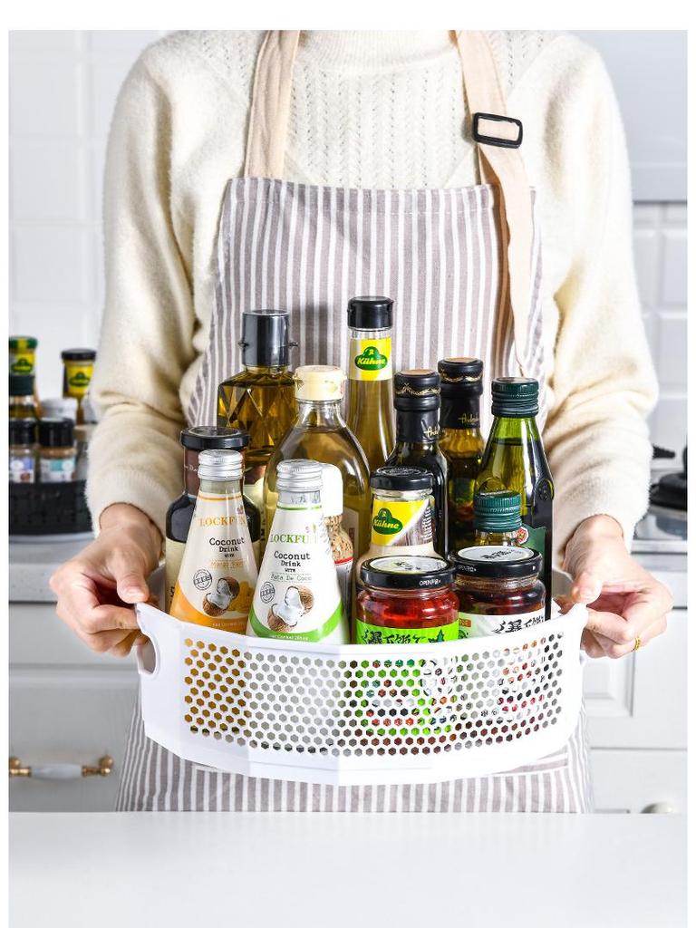 Rotating Spice Rack & Turntable Storage Basket for Kitchen & Bathroom