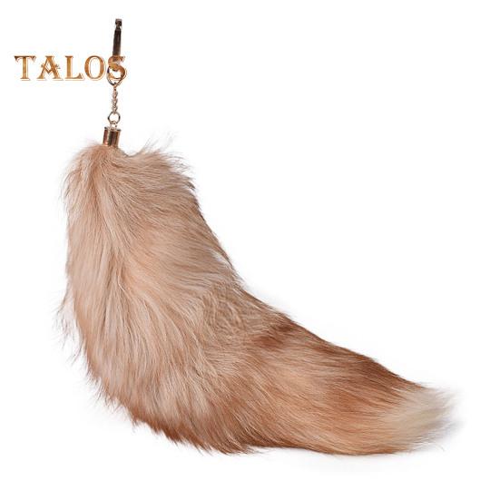 Fuskrävsvans Nyckelring Hänge Handgjord Fuskpäls Svans Cosplay Renässans Furry Svans Handväsketillbehör