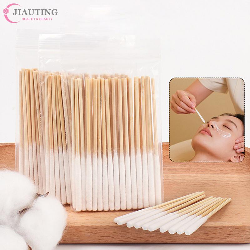 30/90pcs Disposable Longer Cotton Swab Brush Lint Free Micro Brushes Wood Cotton Cotton Swab Brush Make Up Brushes