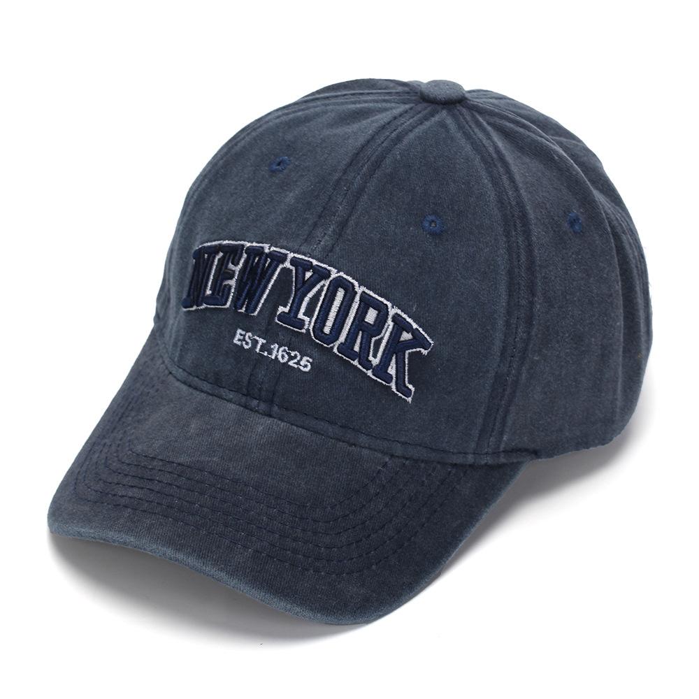 Fashion Hat Hot-selling English three-dimensional letter embroidery baseball cap Washed peaked cap NEW YORK curved brim sun hat