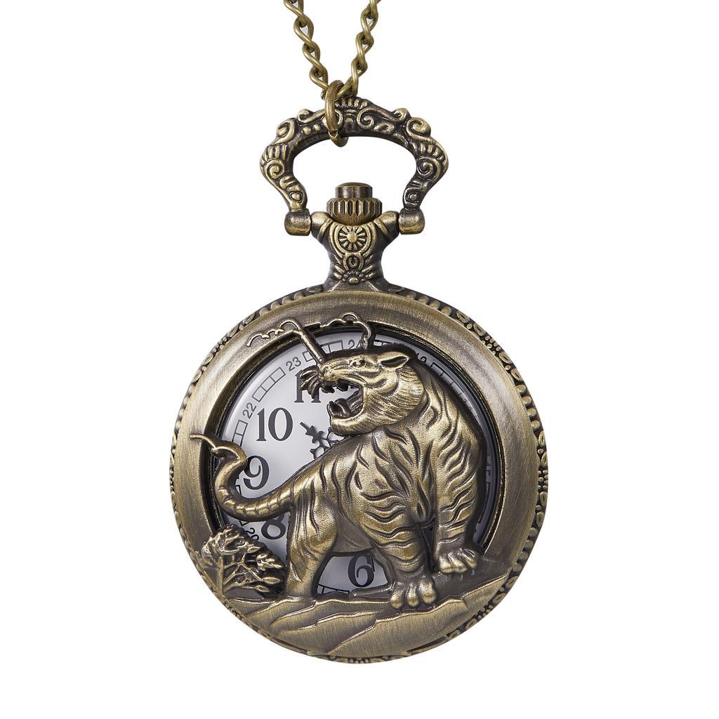 Popular Retro Antique Lightweight Chain Clock Carving Appearance Creative Gift Quartz Pocket Watch
