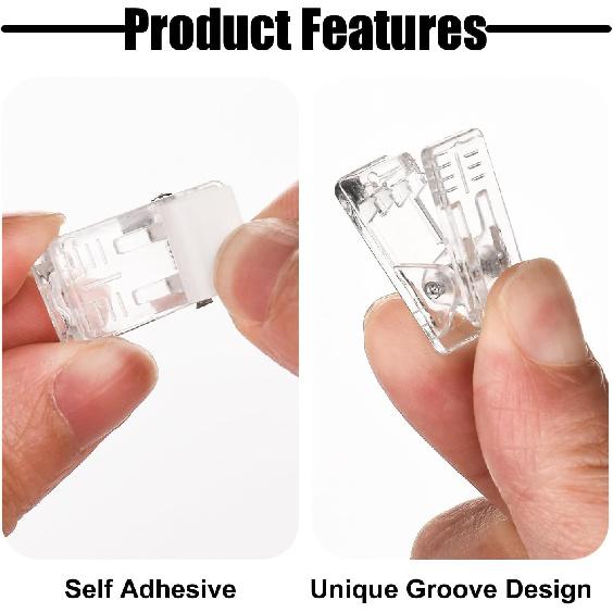 40PCS Tapestry Wall Hanging Clips, Tapestry Hangers Adhesive Clips for Hanging and Organization