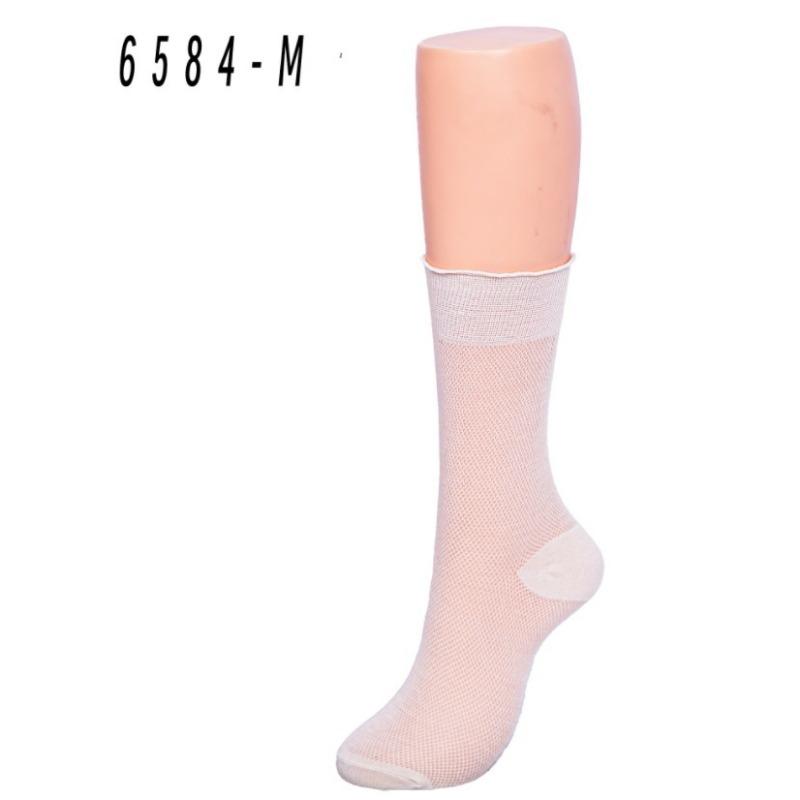 Ladies Spring and Autumn Thin Mesh Hollow Breathable Simple Solid Color Hollow Ear Side Pile Socks