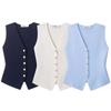 Western Style 2025 Summer New Women clothes Plain Stitch V-neck Sleeveless Vest-Style Top Vest 4192003