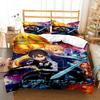 SAO Anime Art Print Three Piece Bedding Set Fashion Article Beds Quilt Covers Pillowcases Duvet Cover for Boys Adults