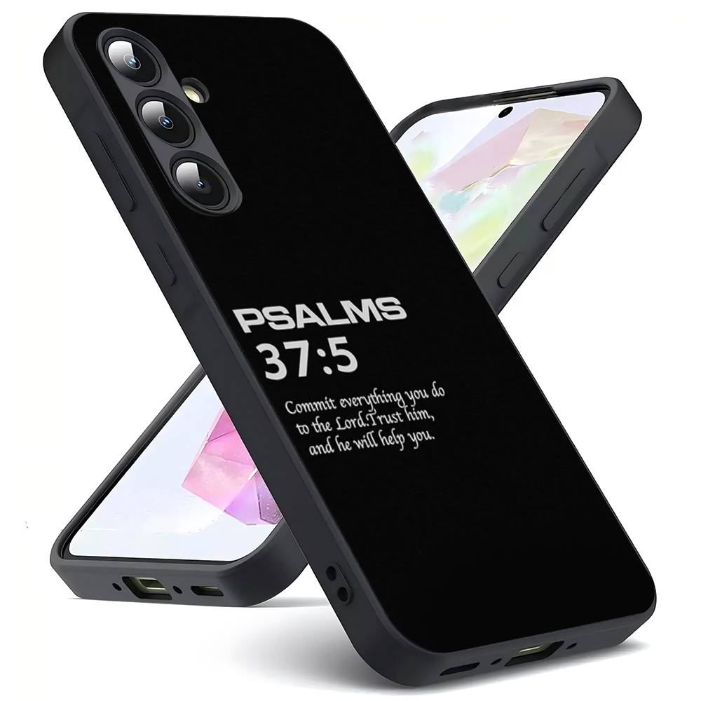 Jesus Bible Verse Gods Plan For Samsung Galaxy S25 S24 S23 Ultra S22 S21 Plus S20 Black Soft Silicone Protective Case