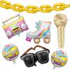 Radio Balloon Decoration Aluminum Foil Skates Microphone Recorder Roller Skates Sunglasses Balloon Aluminum Film Modeling