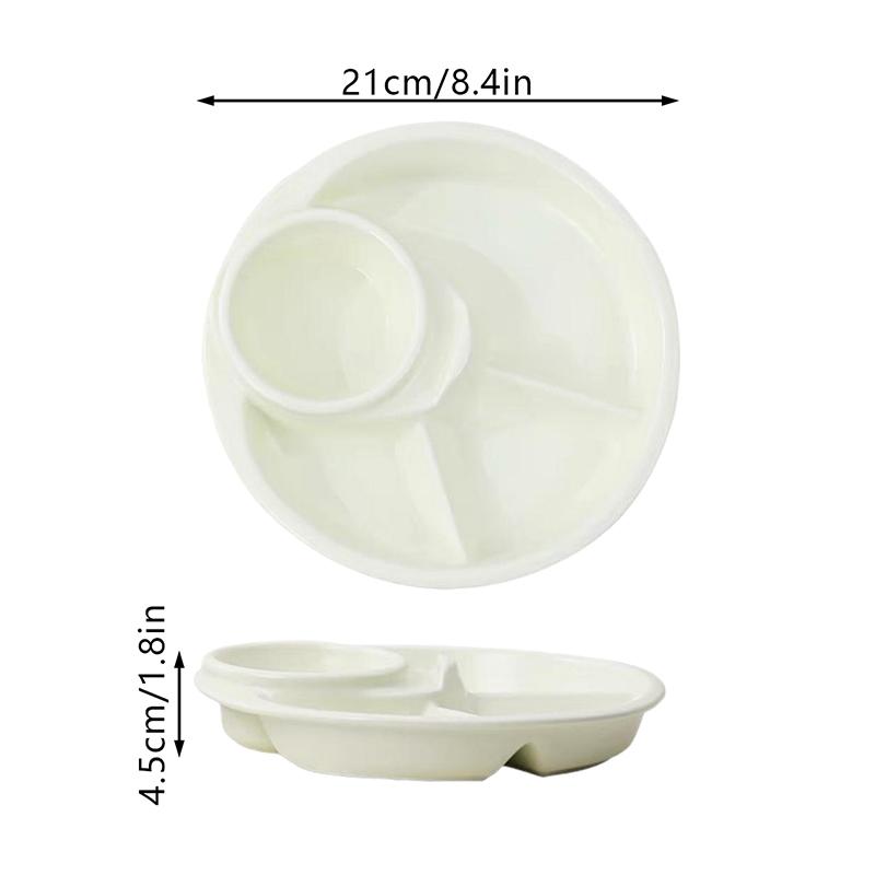 1Pcs Round Fruit Salad Plate Kitchen Breakfast Snack Dip Tray Dinner Plates Food Dishes Cake Dessert Tray Kitchen Tableware