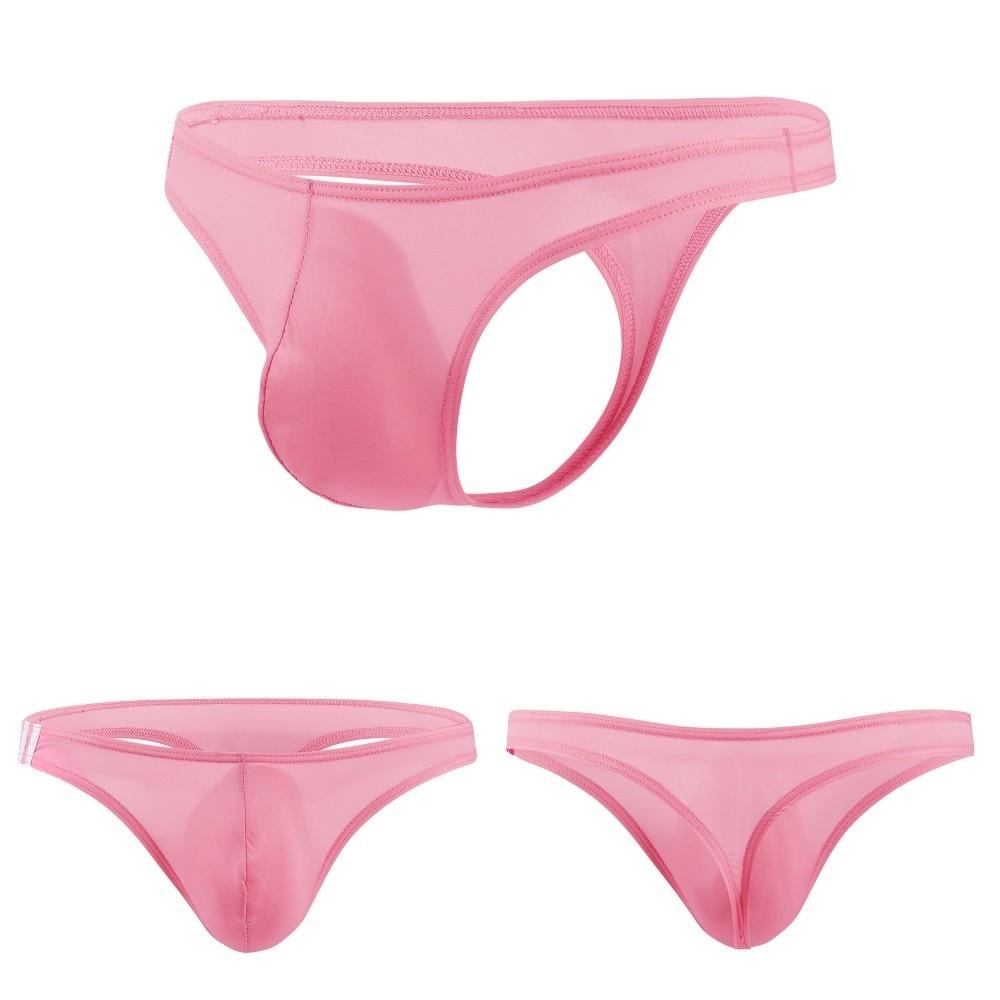 Low Rise Ice Silk Underpants See-through Bikini Briefs Simple Men's Thong  Male
