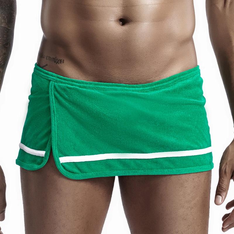 Nye Herre Innside Nettingtruser Sexy Håndkle Shorts Bomullsfleece Forkledesign Løse Hjem Fritids Boxershorts Pluss Størrelse