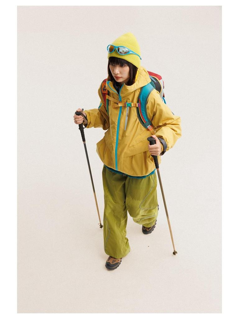 BLACKARMADA Waterproof Hooded Mountaineering Jacket - Three-Proof Outdoor Wear for Men and Women 