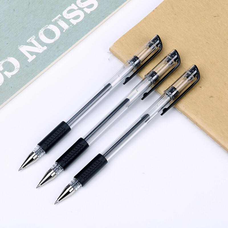Deli 0.5mm Black Gel Pens, Bullet Tip