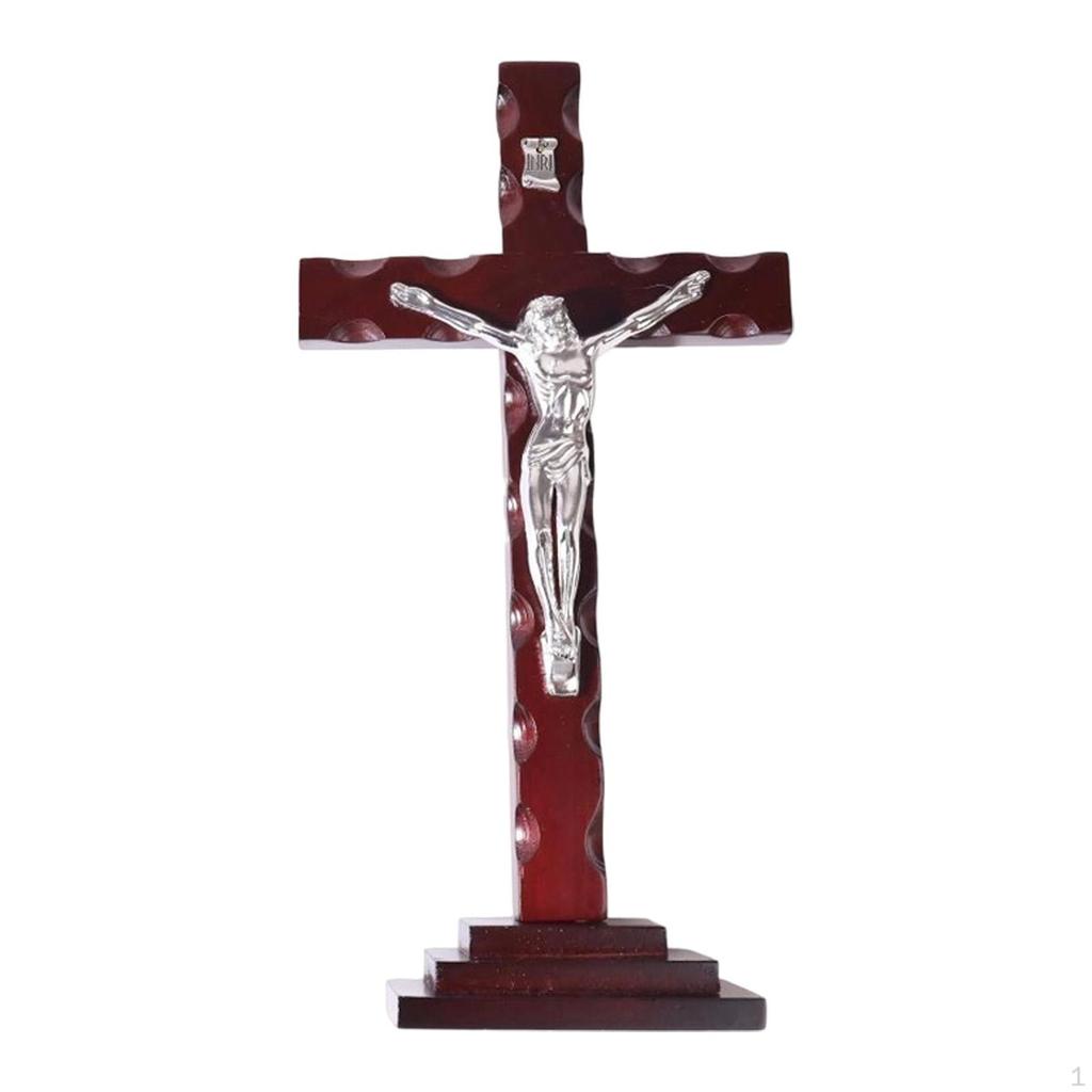 Wall Crucifix Cross Wood Jesus Sculpture Christian Figurine Pendant Religious Statue Home Decor