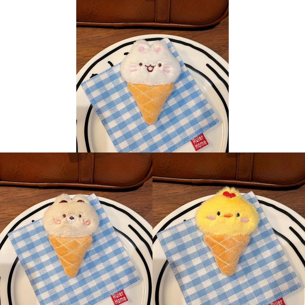 Cute Penguin Plush Keychain With Ice Cream Design For Kids And Adults