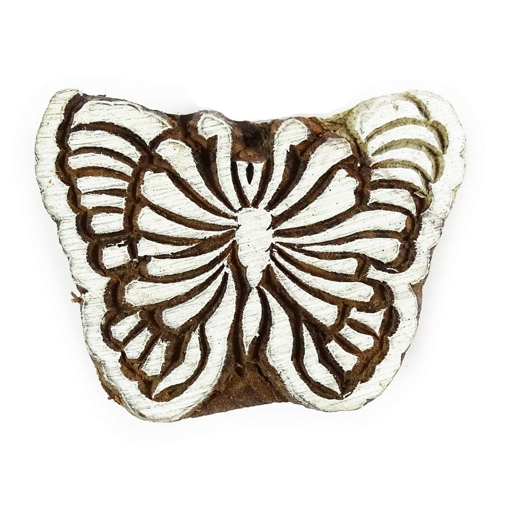 Indian Wood Stamps Butterfly Stamp Handcraved Printing Block Textile Stamp