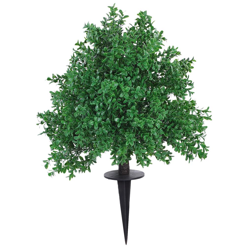 2pcs Artificial Boxwood Topiary Ball Tree Faux Bushes Shrubs with Ground Spike for Front Porch Outdoor Garden Decor