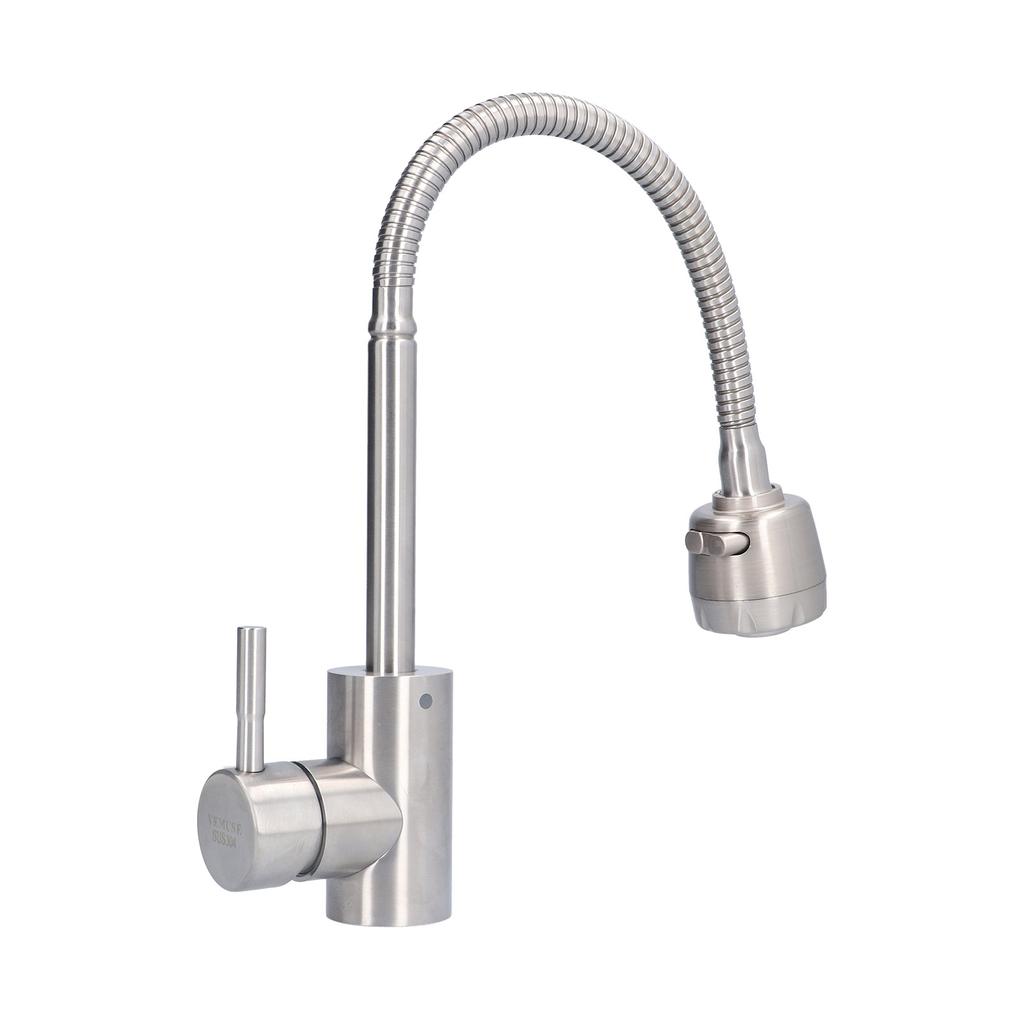 Uniwersalna bateria wodna ze stali nierdzewnej do umywalki łazienkowej, bateria ciepłej i zimnej wody z 2 biegami dla