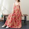 Summer literary and retro loose A-shaped skirt sleeveless foreign trade vest dress women