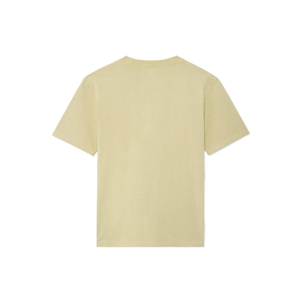 Li Ning T Shirts Unisex Yellow Crew Neck Moderate Straight Fit AHSS144-2