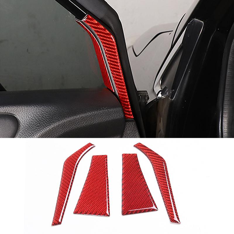 For Subaru Forester 2013-2018 Red Soft Carbon Fiber Interior Kit Dashboard Console Gear Shift Panel Decoration Trim Stickers