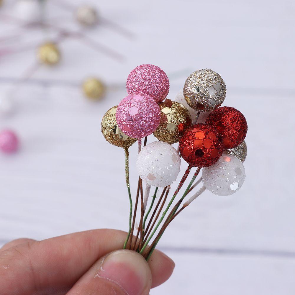 DIY Party Supplies Christmas Ornament Wedding Decoration Small Berries Stamens Artificial Flower Christmas Decor Red Berries