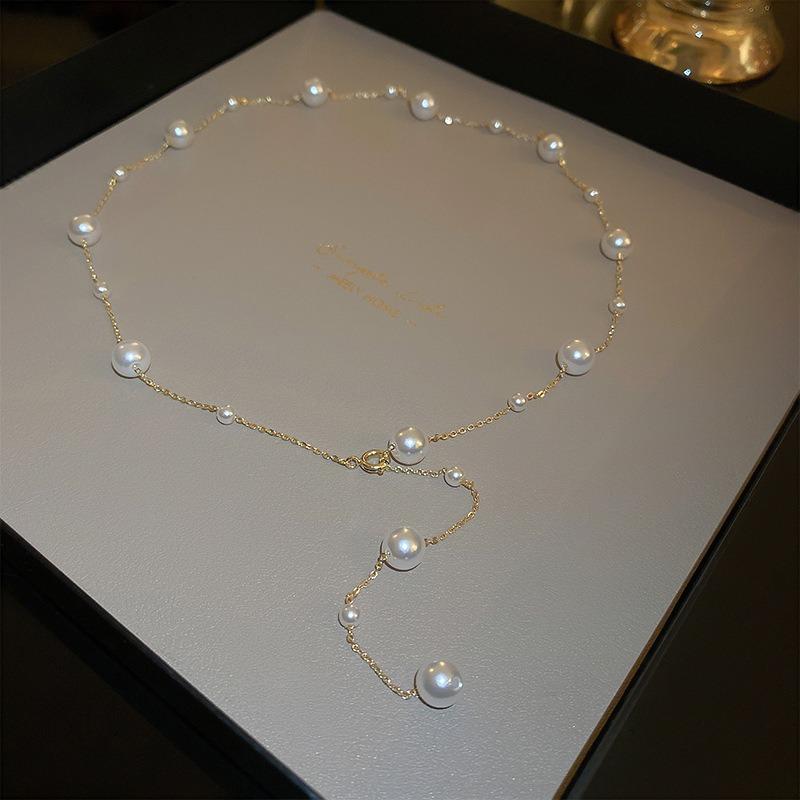 Y-shaped Pearl Necklace, Fashionable and Exquisite Temperament, Simple and Versatile, Fresh and Sweet Niche Neck Chain 2026