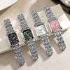 Chain Type Square Watch, Schoolgirl Style, Niche, Retro, Simple, Light Luxury, High-End Sense Steel Strap Watch, Ladies