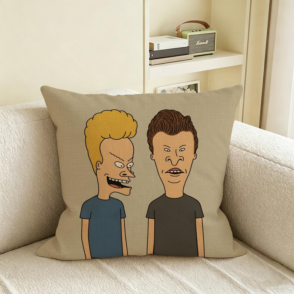 B-Beavis And Butt-Head Kissenbezug Natürliches Leinen Kissenbezug Set, All-In-One Dekoration Für Sofa, Schlafzimmer & Stuhl
