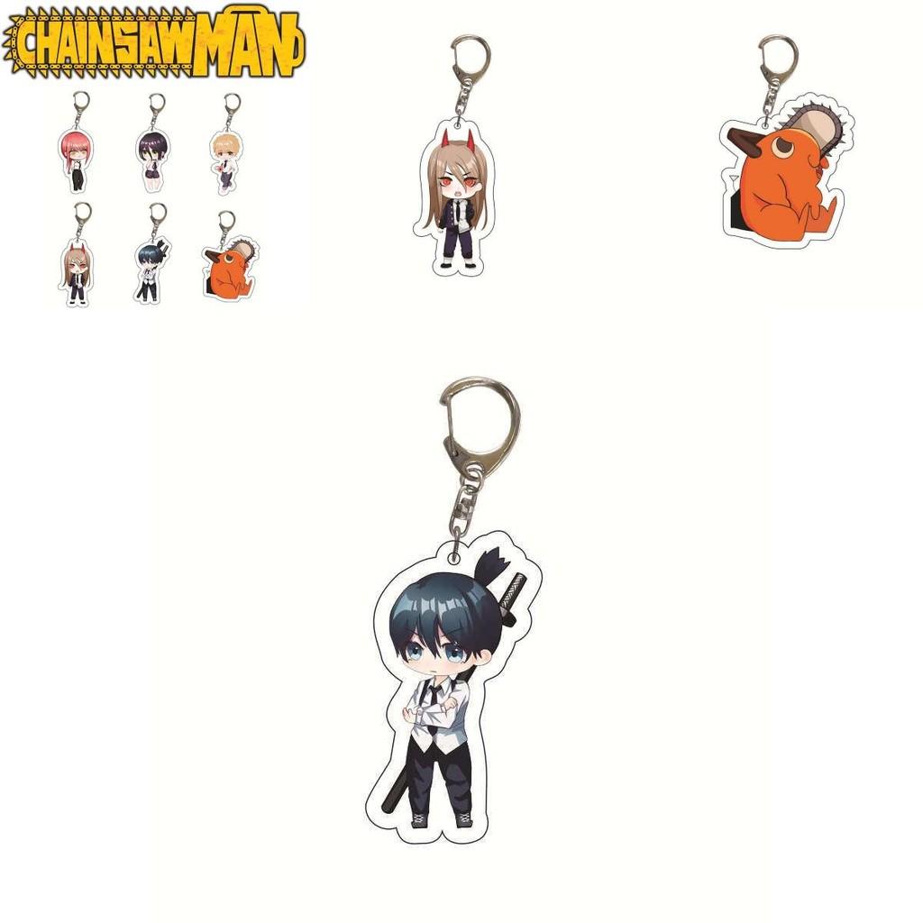 Chainsaw Man Acrylic Keychain Double Sided Printing Cartoon Character Bag Pendant